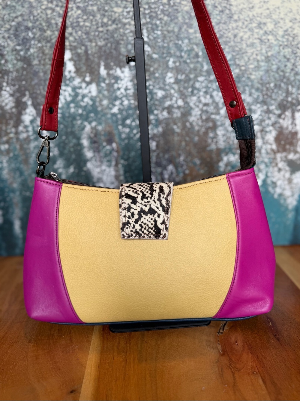 Soruka‎ Dopamine Dressing Recycled Leather Colorblock Bag (EUC) - Picture 3 of 12